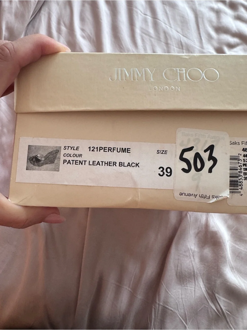 Jimmy Choo Black Patent Cork Platform Slide Sandals